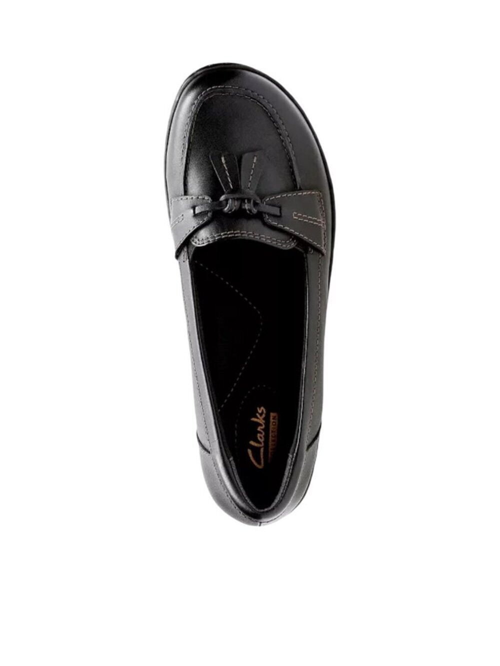 Clarks Women's Ashland Bubble Loafer Black Leather Size 8.5 y2k Coquette Goth